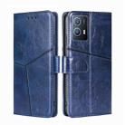 For vivo iQOO U5 5G Geometric Stitching Horizontal Flip Leather Phone Case(Blue) - 1