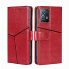 For vivo iQOO U5 5G Geometric Stitching Horizontal Flip Leather Phone Case(Red) - 1