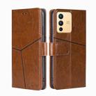 For vivo S12 5G/V23 Geometric Stitching Horizontal Flip Leather Phone Case(Light Brown) - 1