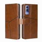 For vivo Y53S 5G/iQOO Z5X/T1X Geometric Stitching Horizontal Flip Leather Phone Case(Light Brown) - 1