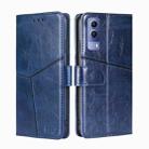 For vivo Y53S 5G/iQOO Z5X/T1X Geometric Stitching Horizontal Flip Leather Phone Case(Blue) - 1