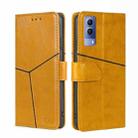 For vivo Y53S 5G/iQOO Z5X/T1X Geometric Stitching Horizontal Flip Leather Phone Case(Yellow) - 1