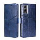 For vivo Y55S 5G Geometric Stitching Horizontal Flip Leather Phone Case(Blue) - 1