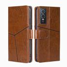 For vivo Y76S/Y74S Geometric Stitching Horizontal Flip Leather Phone Case(Light Brown) - 1