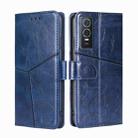 For vivo Y76S/Y74S Geometric Stitching Horizontal Flip Leather Phone Case(Blue) - 1