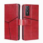 For vivo Y76S/Y74S Geometric Stitching Horizontal Flip Leather Phone Case(Red) - 1