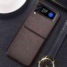 For Samsung Galaxy Z Flip4 5G Sea Sand Cloth Texture Shockproof PC+TPU Phone Case(Brown) - 1