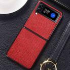 For Samsung Galaxy Z Flip4 5G Sea Sand Cloth Texture Shockproof PC+TPU Phone Case(Red) - 1