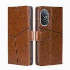 For Huawei Nova 9 SE 4G Geometric Stitching Horizontal Flip Leather Phone Case(Light Brown) - 1