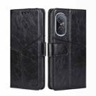 For Huawei Nova 9 SE 4G Geometric Stitching Horizontal Flip Leather Phone Case(Black) - 1