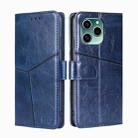 For Honor 60 SE Geometric Stitching Horizontal Flip Leather Phone Case(Blue) - 1