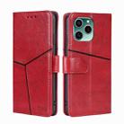 For Honor 60 SE Geometric Stitching Horizontal Flip Leather Phone Case(Red) - 1