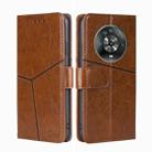 For Honor Magic4 Geometric Stitching Horizontal Flip Leather Phone Case(Light Brown) - 1