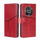 For Honor Magic4 Geometric Stitching Horizontal Flip Leather Phone Case(Red) - 1