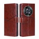 For Honor Magic4 Pro Geometric Stitching Horizontal Flip Leather Phone Case(Dark Brown) - 1