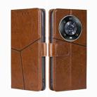 For Honor Magic4 Pro Geometric Stitching Horizontal Flip Leather Phone Case(Light Brown) - 1