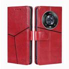 For Honor Magic4 Pro Geometric Stitching Horizontal Flip Leather Phone Case(Red) - 1