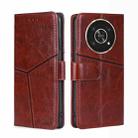 For Honor X30 Geometric Stitching Horizontal Flip Leather Phone Case(Dark Brown) - 1