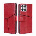 For Honor X30i Geometric Stitching Horizontal Flip Leather Phone Case(Red) - 1