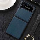 For Samsung Galaxy Z Flip4 5G Genuine Leather Shockproof Phone Case(Blue Green) - 1