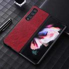 For Samsung Galaxy Z Fold4 5G PU Leather Shockproof Phone Case(Red) - 1