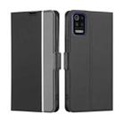 For LG K52 Twill Texture Side Button Leather Phone Case(Black) - 1