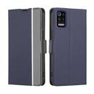 For LG K52 Twill Texture Side Button Leather Phone Case(Blue) - 1