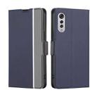 For LG Velvet Twill Texture Side Button Leather Phone Case(Blue) - 1