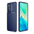 For vivo S15 Carbon Fiber Texture Shockproof TPU Phone Case(Blue) - 1