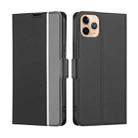 For iPhone 11 Pro Max Twill Texture Side Button Leather Phone Case (Black) - 1