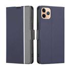 For iPhone 11 Pro Max Twill Texture Side Button Leather Phone Case (Blue) - 1