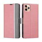 For iPhone 11 Pro Max Twill Texture Side Button Leather Phone Case (Pink) - 1