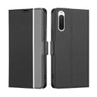 For Sony Xperia 10 IV Twill Texture Side Button Leather Phone Case(Black) - 1