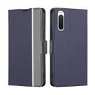 For Sony Xperia 10 IV Twill Texture Side Button Leather Phone Case(Blue) - 1