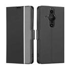 For Sony Xperia Pro-I Twill Texture Side Button Leather Phone Case(Black) - 1