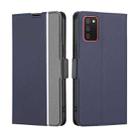 For Samsung Galaxy A02s Twill Texture Side Button Leather Phone Case(Blue) - 1