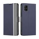 For Samsung Galaxy A71 5G Twill Texture Side Button Leather Phone Case(Blue) - 1