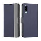 For Samsung Galaxy A90 5G Twill Texture Side Button Leather Phone Case(Blue) - 1
