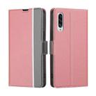 For Samsung Galaxy A90 5G Twill Texture Side Button Leather Phone Case(Pink) - 1