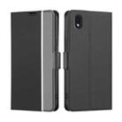 For Samsung Galaxy M01 Core Twill Texture Side Button Leather Phone Case(Black) - 1