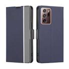 For Samsung Galaxy Note20 Ultra Twill Texture Side Button Leather Phone Case(Blue) - 1