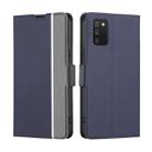 For Samsung Galaxy A03s Twill Texture Side Button Leather Phone Case(Blue) - 1