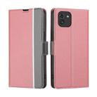 For Samsung Galaxy A03 Global Twill Texture Side Button Leather Phone Case(Pink) - 1
