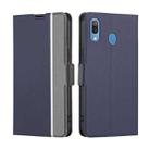 For Samsung Galaxy A30 JP Twill Texture Side Button Leather Phone Case(Blue) - 1