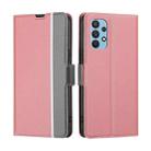 For Samsung Galaxy A32 4G Twill Texture Side Button Leather Phone Case(Pink) - 1