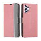 For Samsung Galaxy A32 5G Twill Texture Side Button Leather Phone Case(Pink) - 1