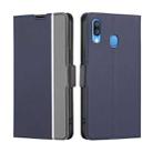 For Samsung Galaxy A40 Twill Texture Side Button Leather Phone Case(Blue) - 1