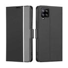 For Samsung Galaxy A42 5G Twill Texture Side Button Leather Phone Case(Black) - 1