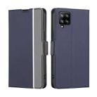 For Samsung Galaxy A42 5G Twill Texture Side Button Leather Phone Case(Blue) - 1