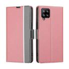 For Samsung Galaxy A42 5G Twill Texture Side Button Leather Phone Case(Pink) - 1